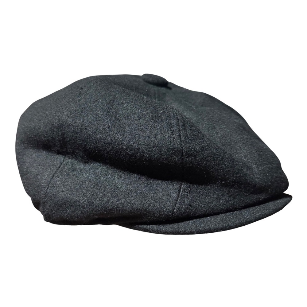 Bruno Capelo‎ Big Apple Newsboy Cap Black Wool Blend Gatsby Hat L/XL